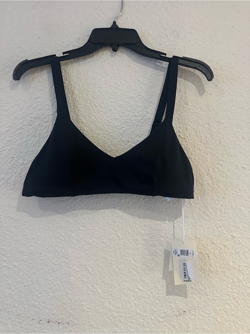 Andie Black Bikini Top with V-Neck Bralette Style